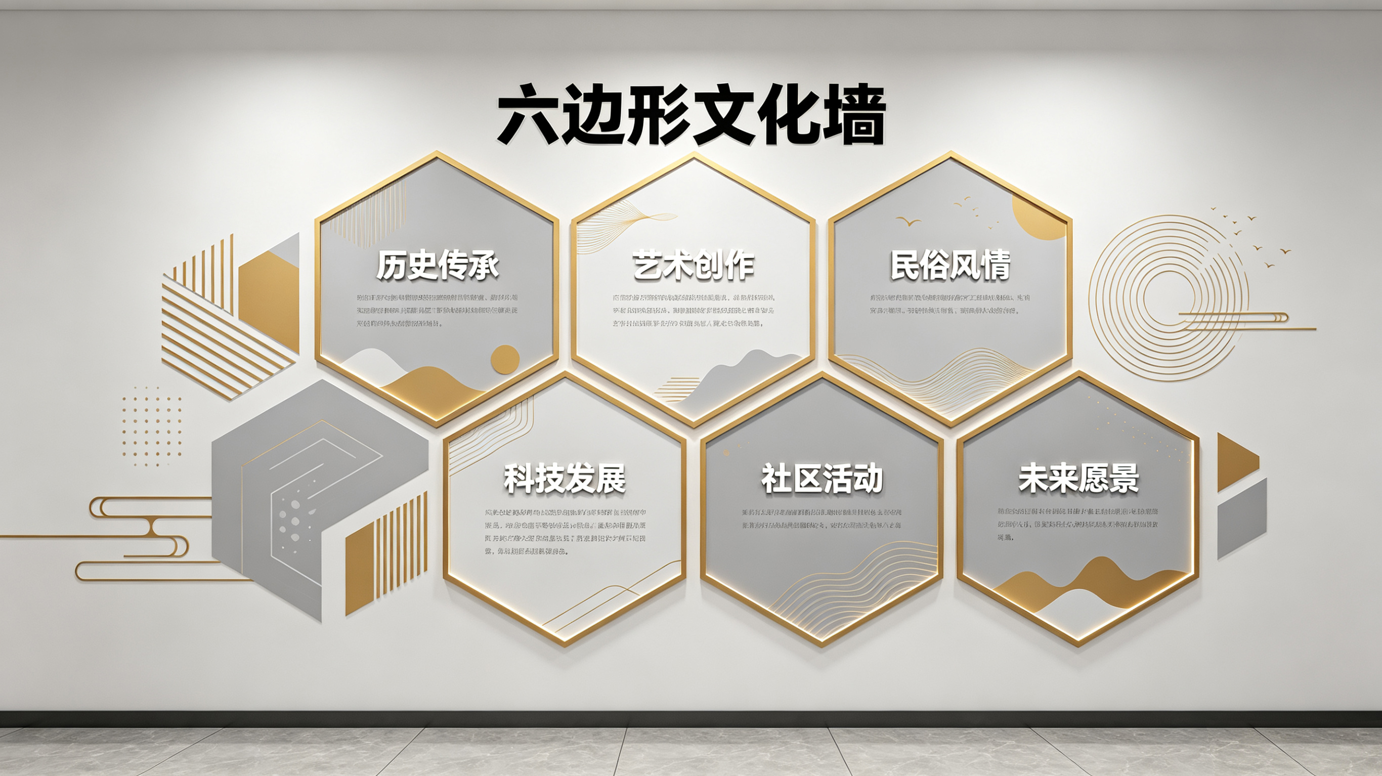 永丰企业文化墙 | 六边形信息美学